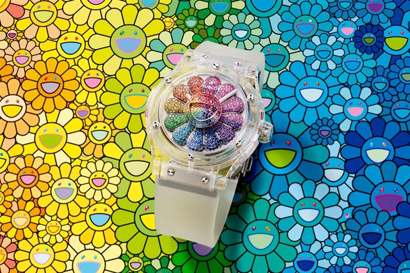 宇舶恒寶Hublot Classic Fusion Takashi Murakami Sapphire Rainbow 會(huì)旋轉(zhuǎn)的彩虹太陽(yáng)花-復(fù)刻表