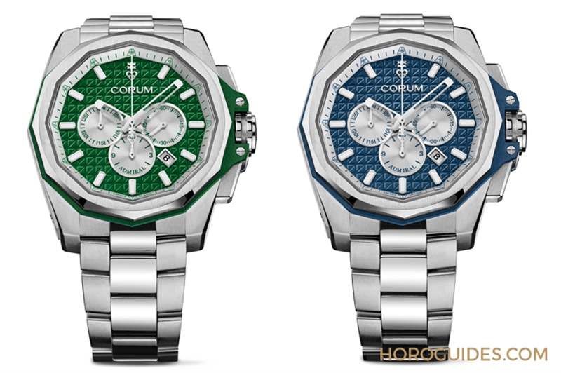 選擇障礙了!Corum Admiral 45海軍上將計時碼表藍(lán)面、綠面全新靚色限量上市-復(fù)刻表