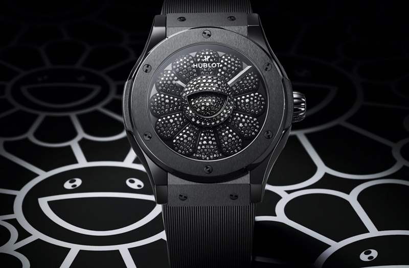 宇舶HUBLOT x 村上隆Classic Fusion Takashi Murakami All Black!黑鉆拼砌出超搶眼太陽花-復(fù)刻表