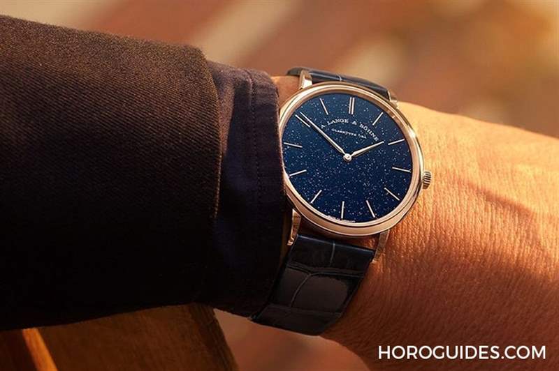 耀眼星夜|朗格Saxonia Thin砂金石玻璃18K玫瑰金新色-復刻表