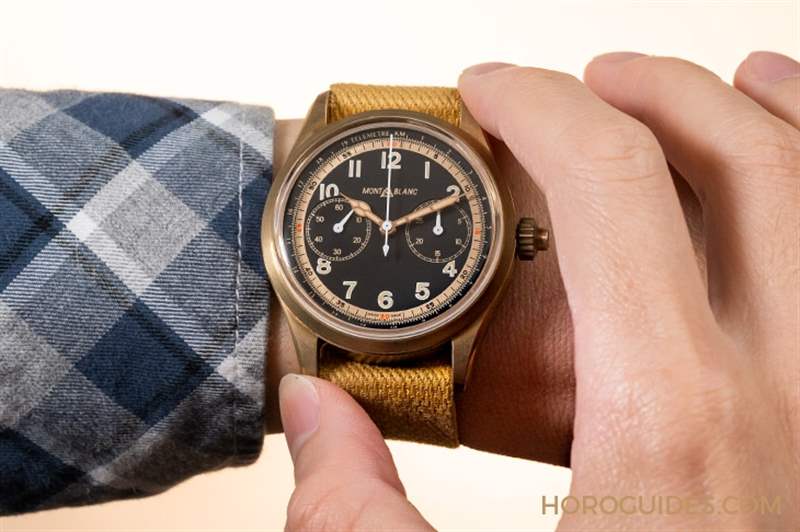 青銅加身,徹底復(fù)古|MONTBLANC 1858單按把計時碼表-復(fù)刻表