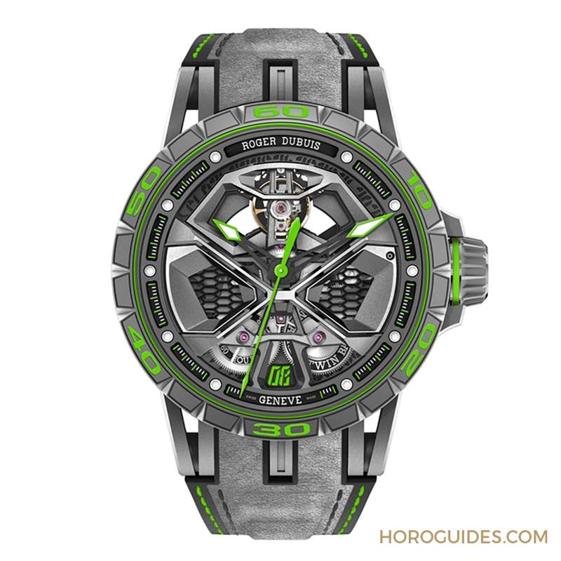 ROGER DUBUIS - 致虛擬車賽The Real Race！ 羅杰杜彼Excalibur Huracán Performante鏤空自動上鏈腕表