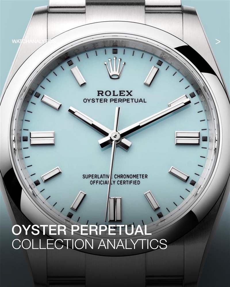 Rolex 41mm Oyster Perpetual綠松石面2022年后價格升破3萬歐元。 （IG@watchanalytics）