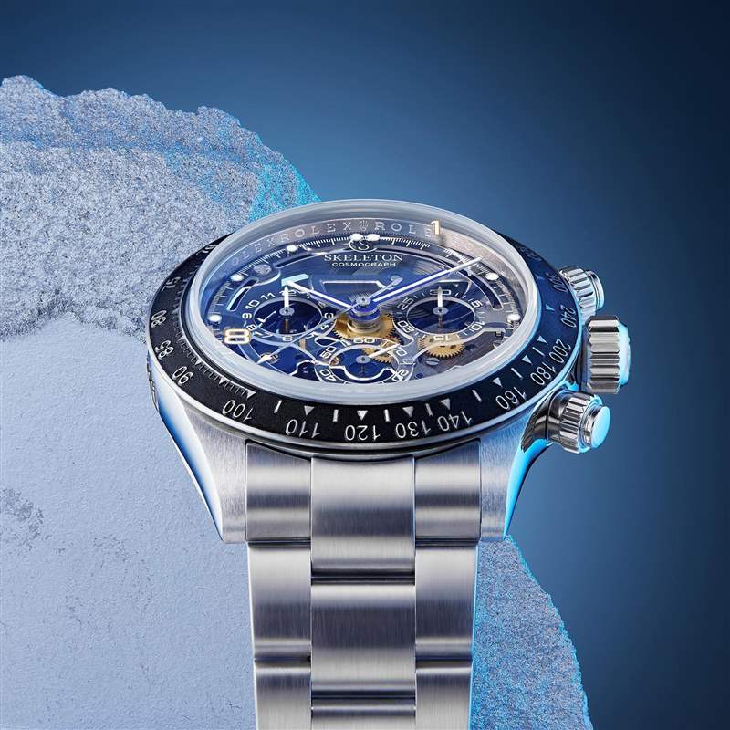 勞力士Daytona 116520改裝手表藍寶石面盤加藍色機芯零件超獨特-復刻表