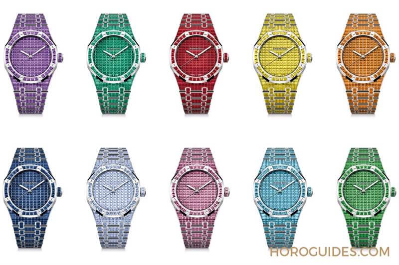 10種寶石上陣!款款都是主角|愛彼皇家橡樹系列自動上鏈腕表白金款-復刻表