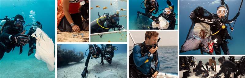 Seiko Watch Corporation與專業(yè)潛水教練協(xié)會(huì)（PADI?）以及 PADI AWARE 基金會(huì)攜手合作進(jìn)行海洋垃圾計(jì)劃（Marine Debris Program）（圖片來源：SEIKO）