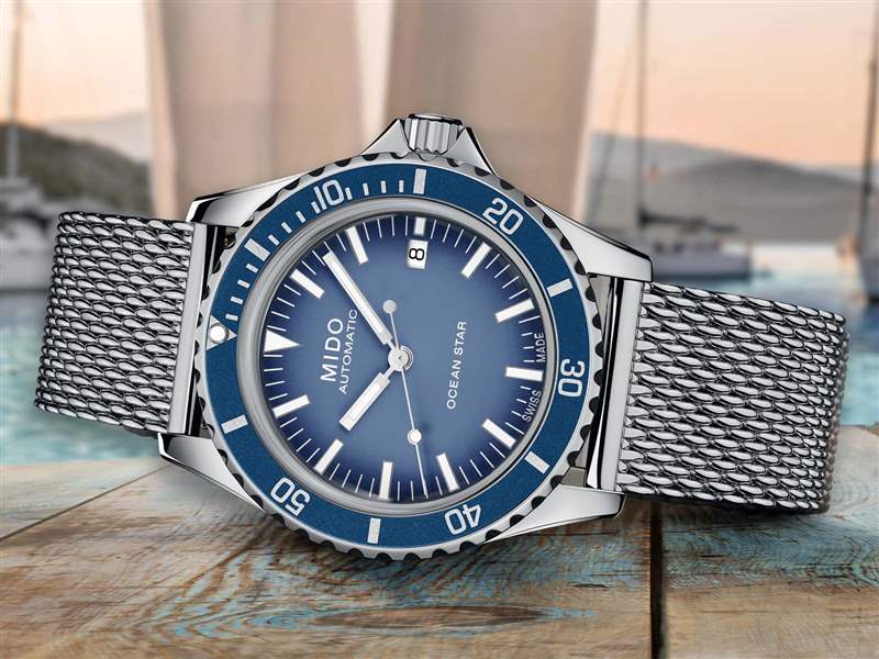 美度推出Ocean Star Tribute Gradient Blue漸變藍色表盤腕表-復刻表