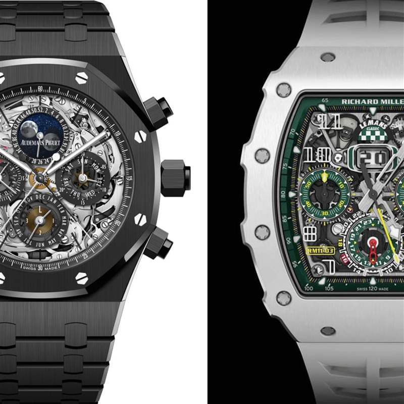 市場(chǎng)身價(jià)最高的5款陶瓷手表AP皇家橡樹(shù)、RICHARD MILLE兩虎爭(zhēng)霸-復(fù)刻表