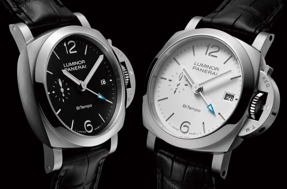 沛納海Luminor Quaranta兩地時間手表一黑一白新出擊-復刻表