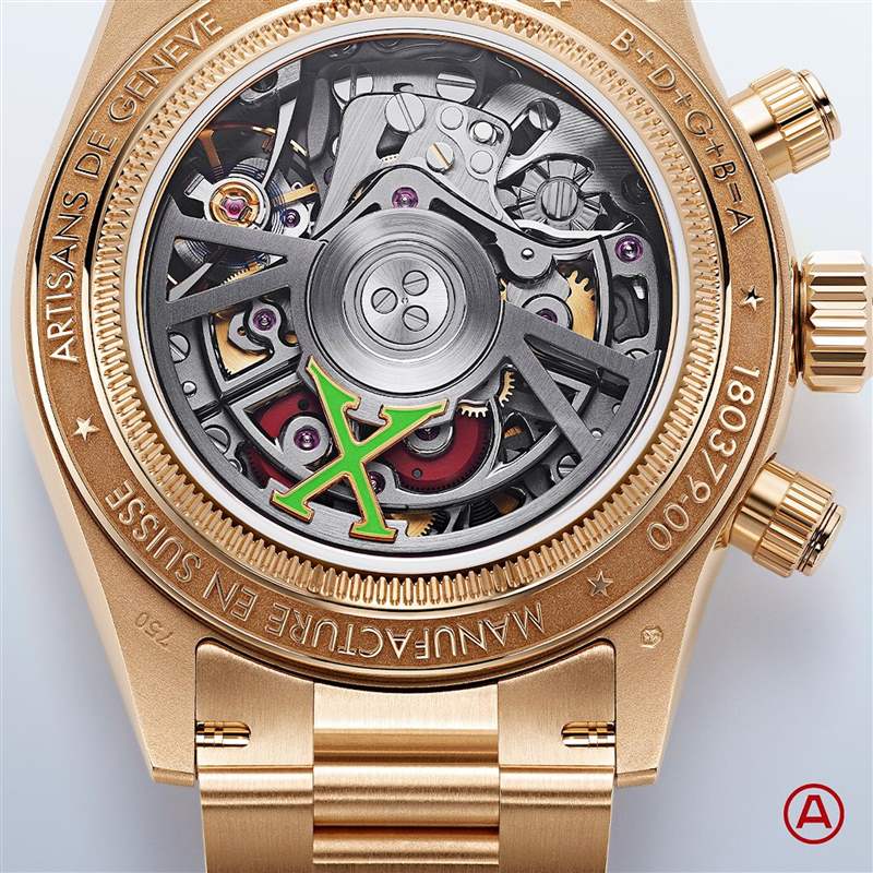 手錶原本搭載的4130機芯經過大幅修改，許多零件都重新拋磨甚至重新製作，展現更為精緻的樣貌。（Source：Artisans de Genève）