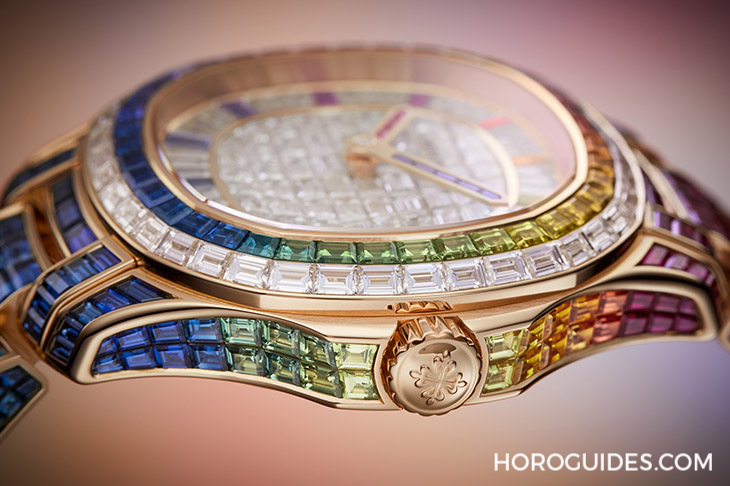 Ladies First!百達(dá)翡麗最新Aquanaut Luce「彩虹」三問表與Nautilus織紋復(fù)合表帶-復(fù)刻表