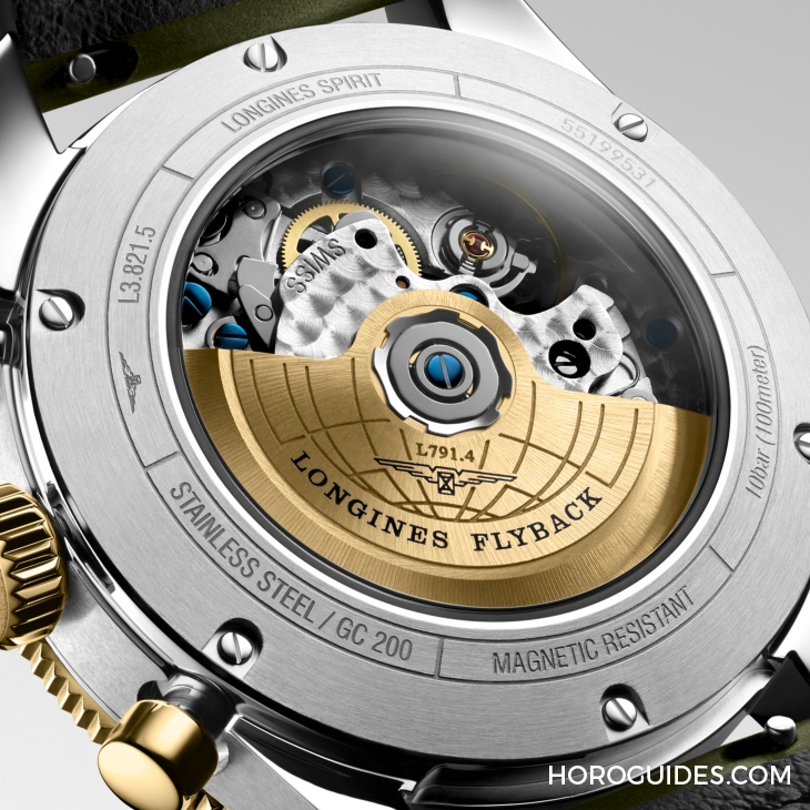 LONGINES - SPIRIT - L3.802.1.53.6 - LONGINES Spirit再掀熱潮！ Spirit Zulu Time鈦金屬腕表與計時秒表間金新色登場