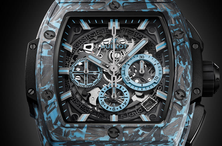 宇舶全新Spirit of Big Bang計(jì)時(shí)碼表:迷彩藍(lán)碳纖維夏日獻(xiàn)禮-復(fù)刻表